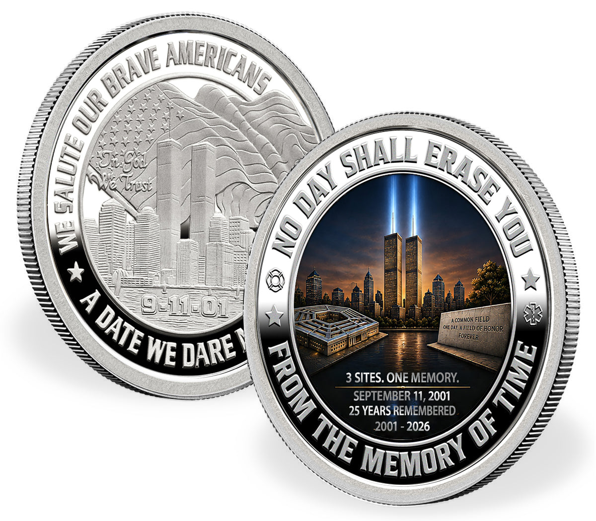 Silver Round Commemorating the 25th Anniversary of September 11th