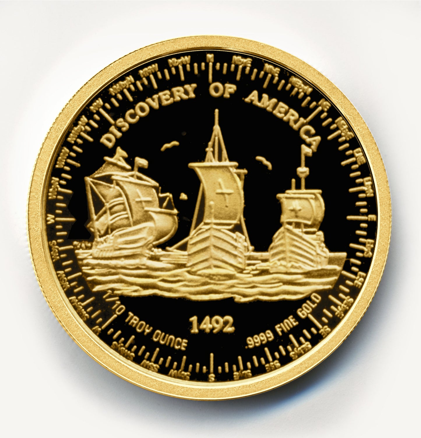 Christopher Columbus Commemorative Gold Round