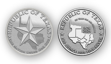 Republic of Texas 1/10 oz Silver