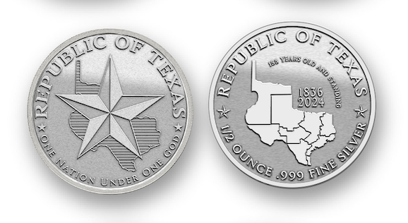 Republic of Texas 1/2 oz Silver