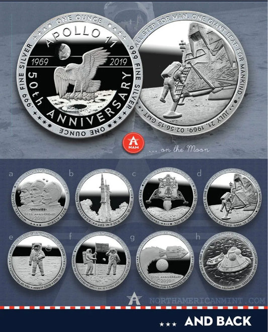 Apollo 11 50th Anniversary Silver Commemorative Set