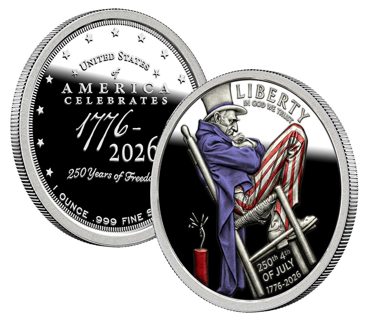 Uncle Sam USA 250 (Colorized Silver Round)