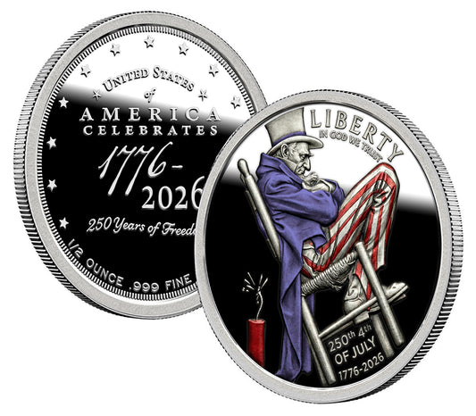 Uncle Sam USA 250 1/2-ounce round (Colorized Silver Round)